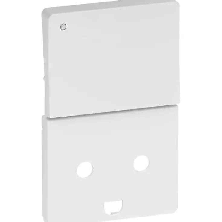 New 10 stk LK Fuga afdækningsæt for stikkontakt med jord og LED lampe, 1½ modul, hvid Fuga Tangenter|Tangenter & Afdækninger