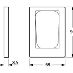 Online 10 stk LK Fuga Baseline 68 asymetrisk ramme 1,5 modul, Rammer|Fuga Rammer