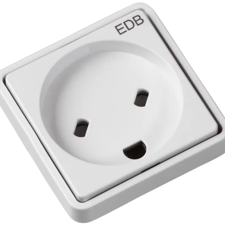 Clearance 10 stk LK Fuga EDB stikkontakt 1 modul, hvid Fuga Stikkontakter|Stikkontakter