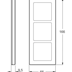 Outlet 10 stk LK Fuga Pure 66 designramme, 3 modul, Rammer|Fuga Rammer