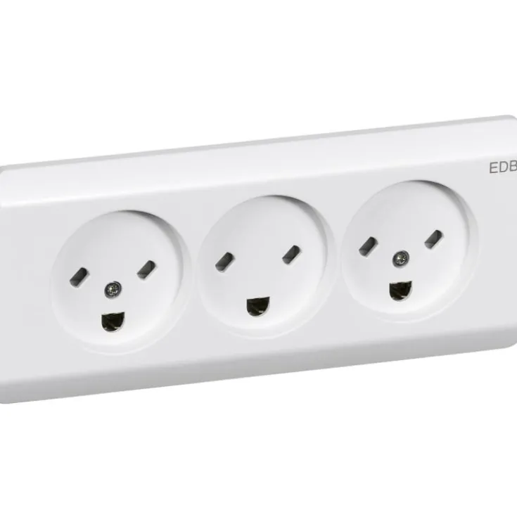 Online 10 stk LK Opus 66 tripel EDB stikkontakt med jord, 2½ modul Stikkontakter