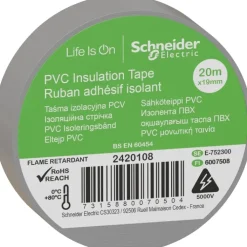 Clearance 8 stk Schneider PVC isoleringstape, 19 mm x 20 m, Tape