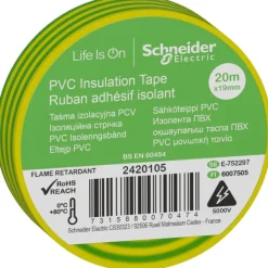 New 8 stk Schneider PVC isoleringstape, 19 mm x 20 m, Tape