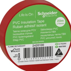 Best 8 stk Schneider PVC isoleringstape, 19 mm x 20 m, Tape