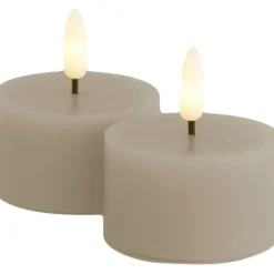 Sale 10 stk Sille LED fyrfadslys, batteri, grå Sirius|Kunstige Stearinlys
