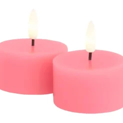Outlet 10 stk Sille LED fyrfadslys, batteri, rosa Sirius|Kunstige Stearinlys