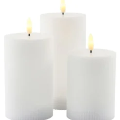 Outlet 6 stk Smilla LED bloklys, genopladelig, Sirius|Kunstige Stearinlys