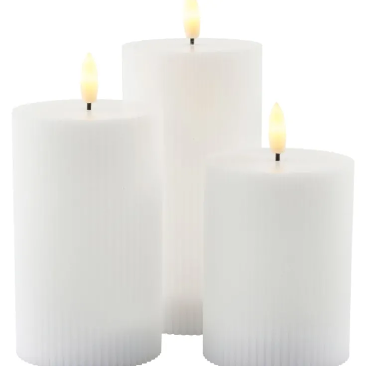 Outlet 6 stk Smilla LED bloklys, genopladelig, Sirius|Kunstige Stearinlys
