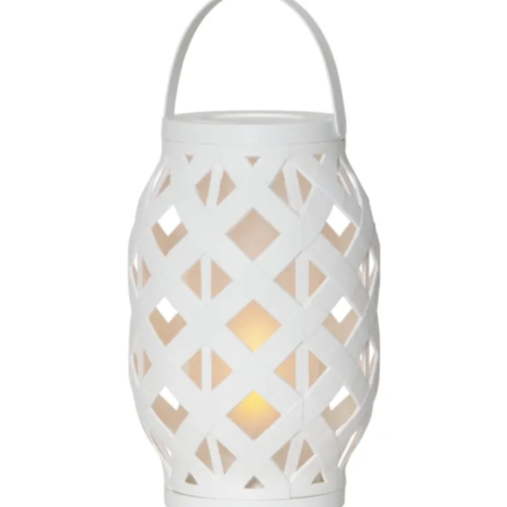 Outlet 6 stk Flame batteri lanterne, H23 cm, hvid Udendørs Bordlamper|Havelamper