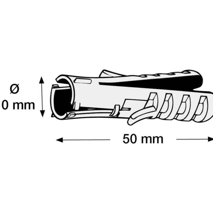 Outlet 50 stk FP Flex rawlplug, Ø10x50 mm Plugs & Kroge