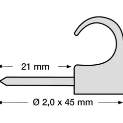 Outlet 50 stk kabelclips 22-26/45 mm, grå Kabelclips- & Bøjler
