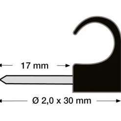 Hot 100 stk kabelclips 10-14/30 mm, sort Kabelclips- & Bøjler