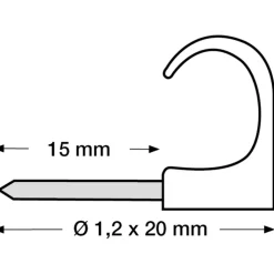 Online 100 stk kabelclips 3x5/20 mm, natur Kabelclips- & Bøjler