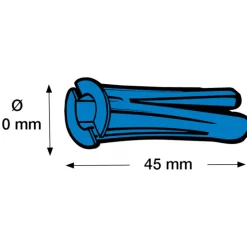 Best 1000 stk KP rawlplug, Ø10x45 mm, blå Plugs & Kroge