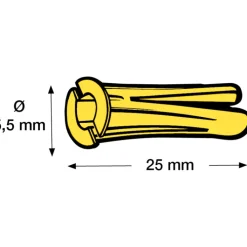 750 stk KP rawlplug, Ø5,5x25 mm, gul Plugs & Kroge