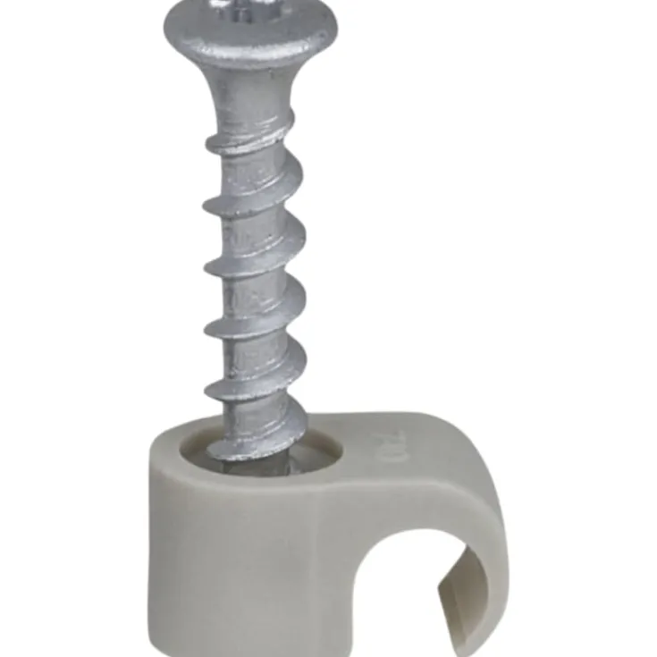 Discount 100 stk skrueclips rund, TX20, , grå Kabelclips- & Bøjler