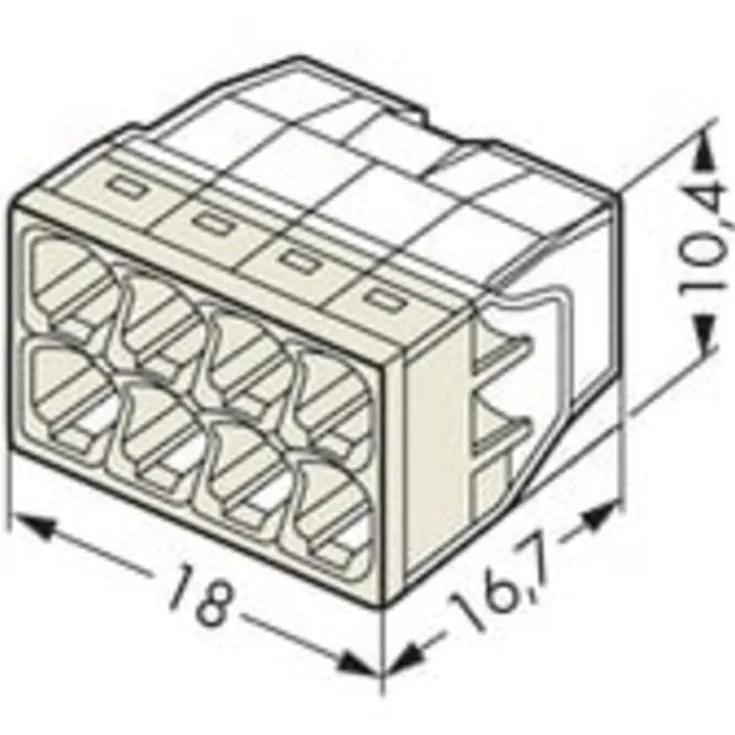 Outlet 50 stk skrueløse samlemuffer, 8 x 0,5-2,5 mm² Samlemuffer