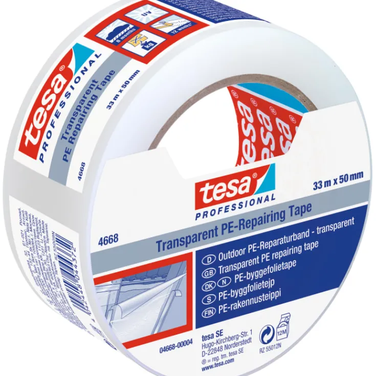 Clearance 4688 gaffatape, klar, 55 mm, 33 meter Tape