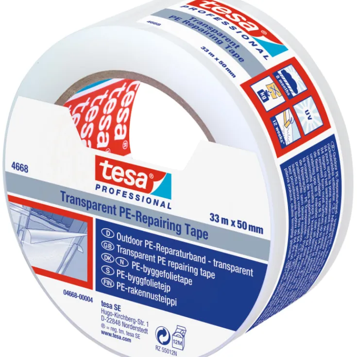 Clearance 4688 gaffatape, klar, 55 mm, 33 meter Tape