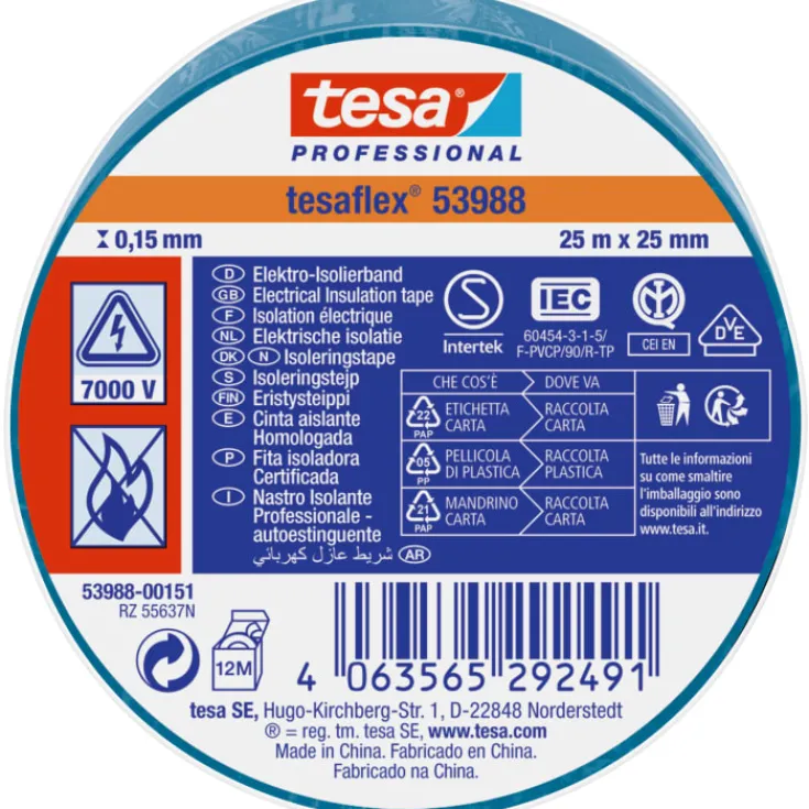 Discount isoleringstape, blå, Tape