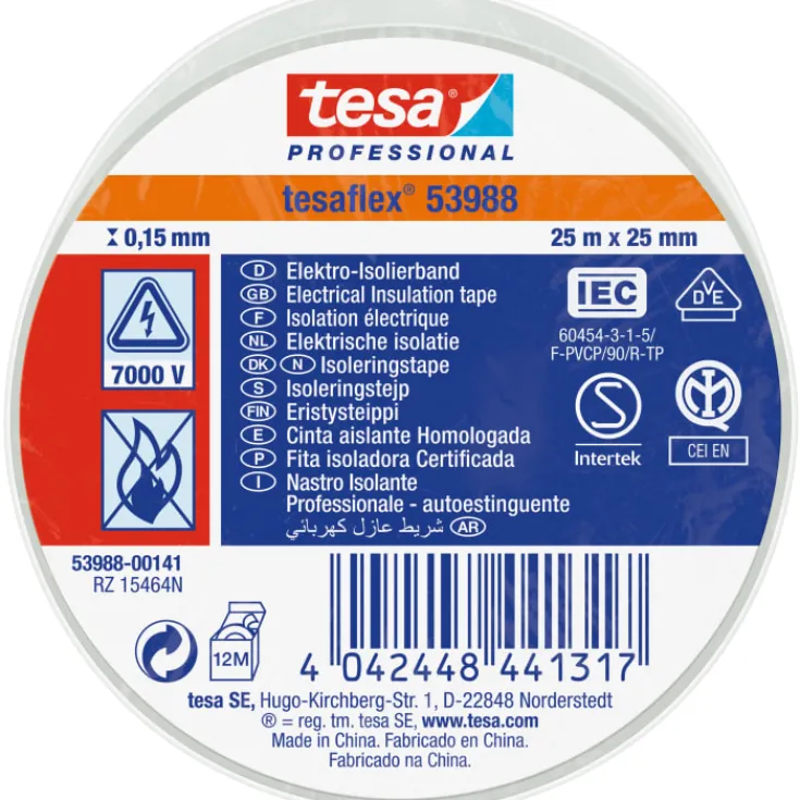 Outlet isoleringstape, hvid, Tape
