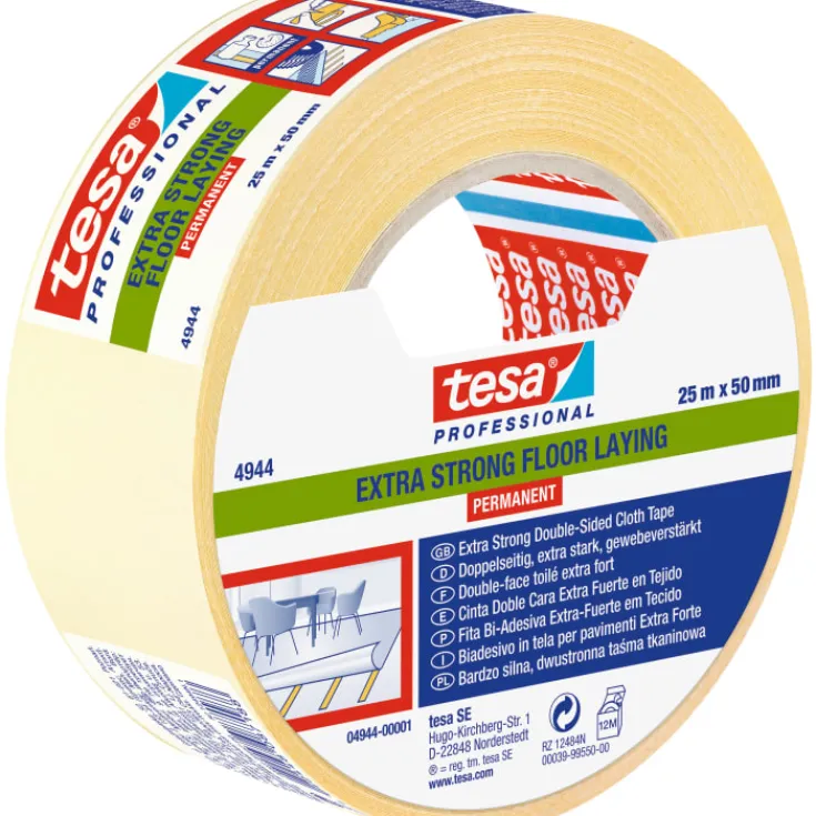 New permanent dobbeltklæbende tape, 50 mm, 25 meter Tape