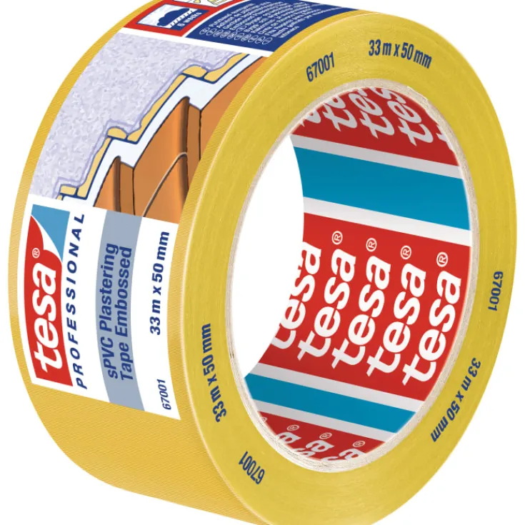 Discount Professional byggetape, SPVC gul, 50 mm, 33 meter Tape