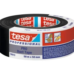 Discount Pro 74613 lærredstape, sort, 50 mm, 50 meter Tape