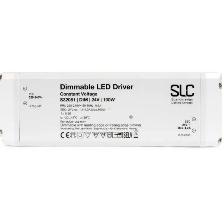 Clearance The Light Group LED driver, dæmpbar, 100W Transformere & Drivere