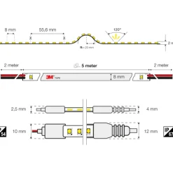 Best The Light Group Mono 2.0 udendørs LED strip, 5 meter, 3000K, IP67, 900lm Led Strips