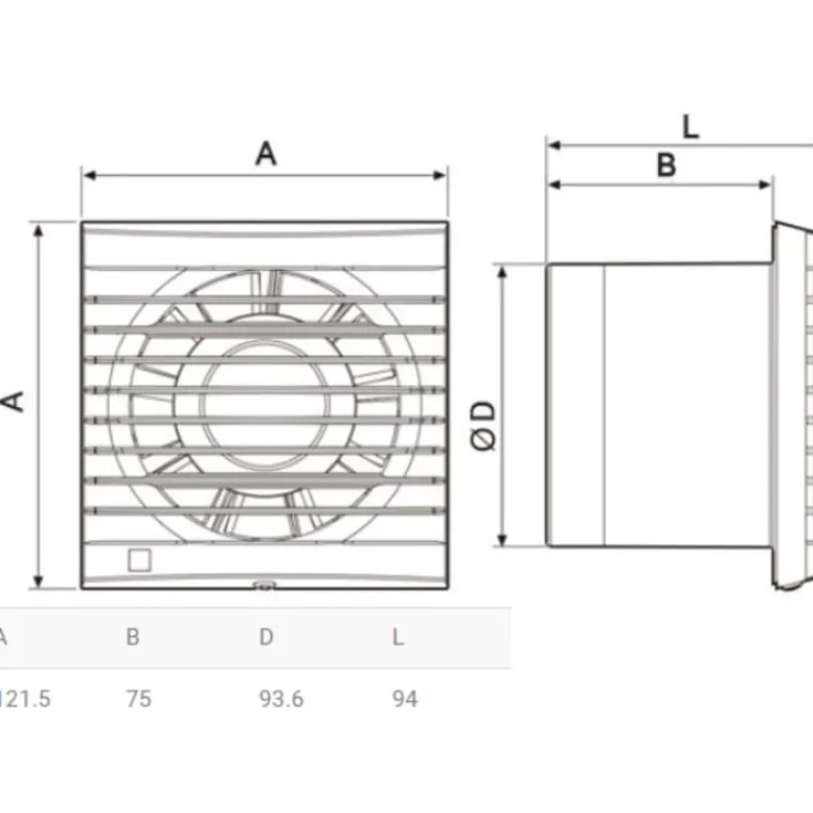 Clearance EDM 80 badventilator, Ø100 mm, hvid Thermex|Badeværelsesventilatorer