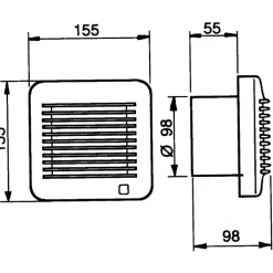 EDM 100HZ badventilator, fugtstyring, Ø100 mm, hvid Thermex|Badeværelsesventilatorer