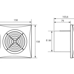 Online Silent 100CHRZ badventilator, fugtstyring, timer, Ø100 mm, hvid Thermex|Badeværelsesventilatorer