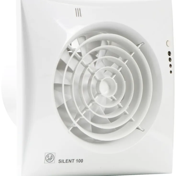 New Silent 100CHZ Visual badventilator, fugtstyring, timer, Ø100 mm, hvid Thermex|Badeværelsesventilatorer