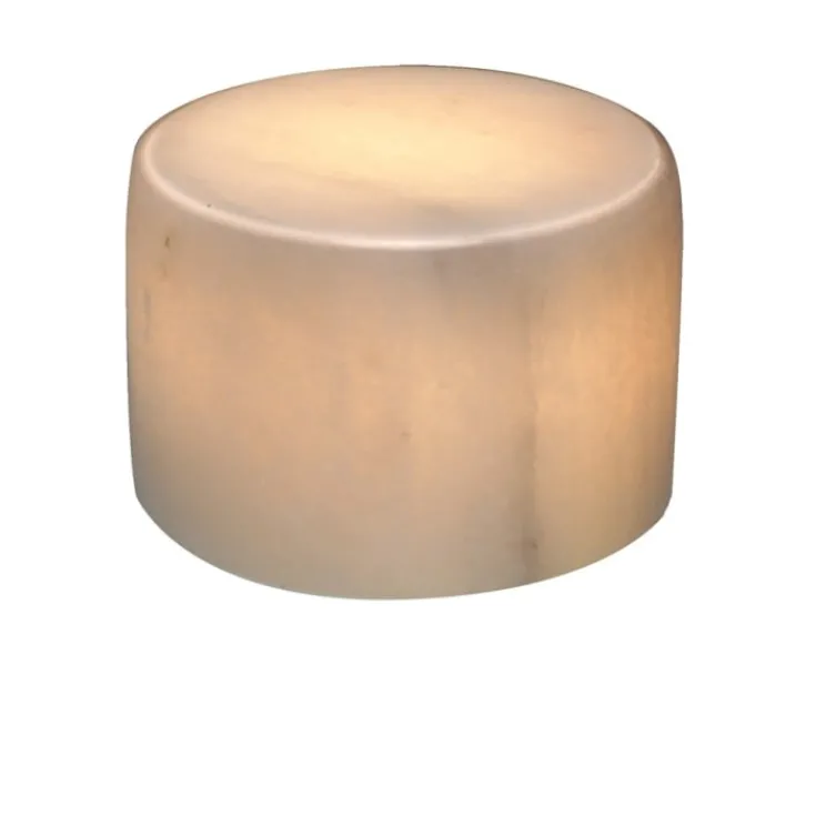 marmor bordlys, hvid, H6 cm Udendørs Bordlamper