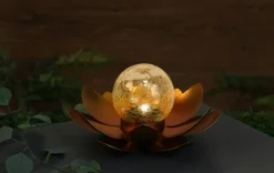 Hot Lotus blomst med lyskugle Udendørs Bordlamper|Solcellelamper