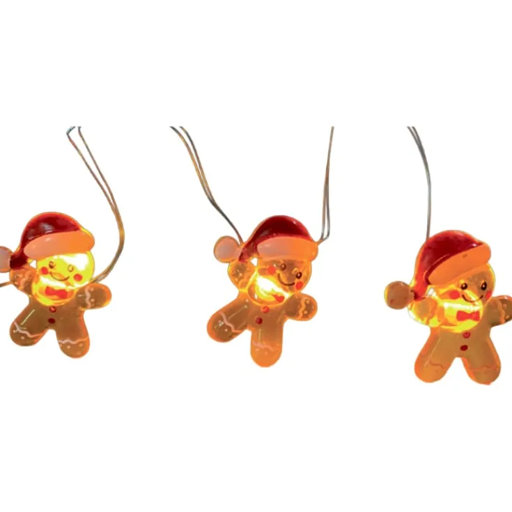 lyskæde med kagemænd, 20 lys, 2 meter Lyskæder
