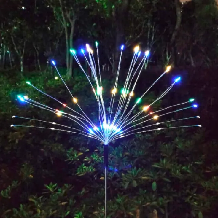Starlight solcelle bedlampe, farvet lys Solcellelamper|Udendørs Batterilamper