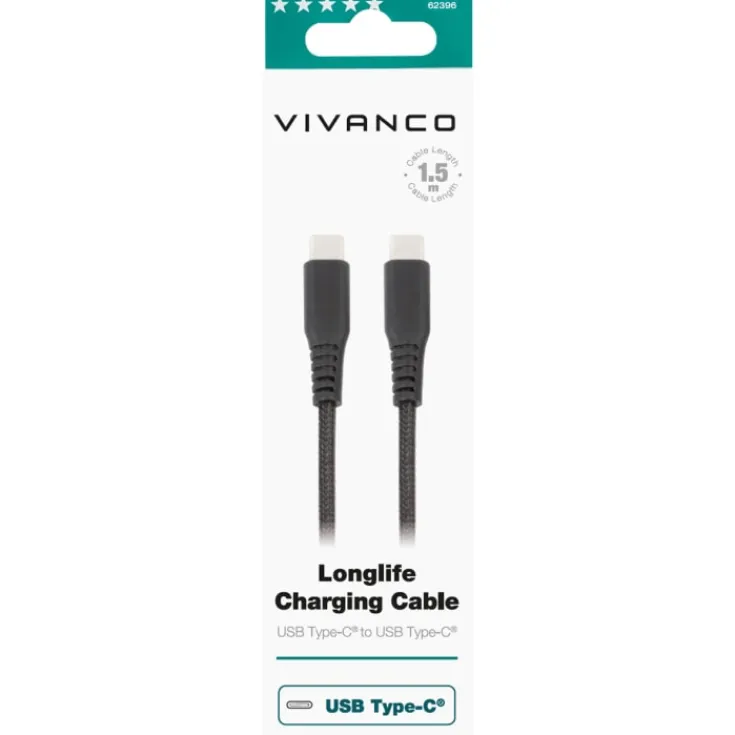Discount kabel USB-C til USB-C sort, Mobil, Pc & Data
