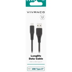 New LongLife kabel USB-A til USB-C, 1,5 meter Mobil, Pc & Data