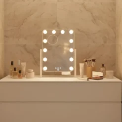 Outlet EC Shine MI3W-D29 makeup spejl med lys, 35x43,8 cm, hvid Spejle Med Lys