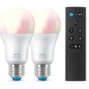 Discount E27 standardpære med fjernbetjening, 2200K-6500K, 8W, 2-pak Lyskilder|Wiz