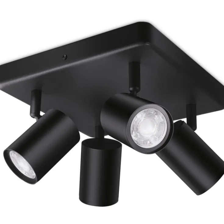 Clearance Imageo rund spotlampe, farveskift + hvid, sort Indendørs Belysning|Loftlamper