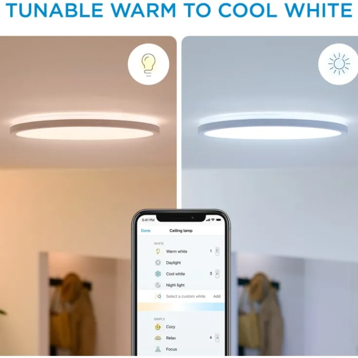 Hot Superslim plafond, justerbar hvid, hvid, Indendørs Belysning|Wiz