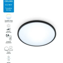 Online Superslim plafond, justerbar hvid, sort, Indendørs Belysning|Loftlamper