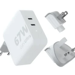Outlet GaN Ultra rejseoplader, USB-C, 67W, hvid Mobil, Pc & Data
