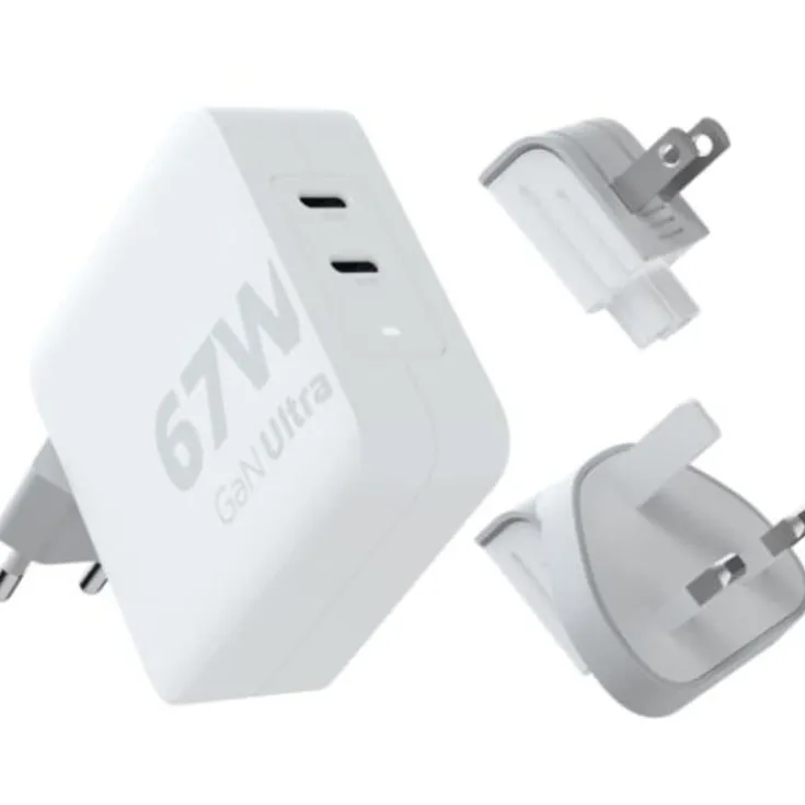 Outlet GaN Ultra rejseoplader, USB-C, 67W, hvid Mobil, Pc & Data
