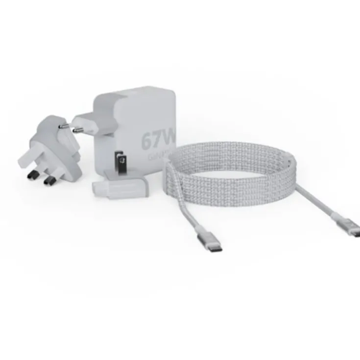 Outlet GaN Ultra rejseoplader, USB-C, 67W, hvid Mobil, Pc & Data