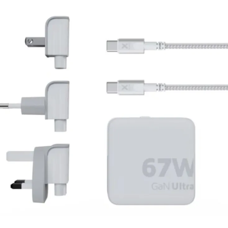 Outlet GaN Ultra rejseoplader, USB-C, 67W, hvid Mobil, Pc & Data